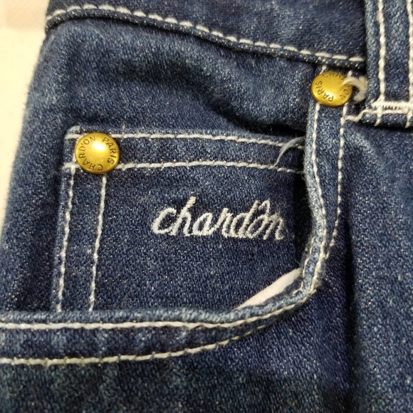 Vintage Chardon Paris Jeans High Waist Size 5 Tiny Waist Dark Denim - Picture 3 of 10